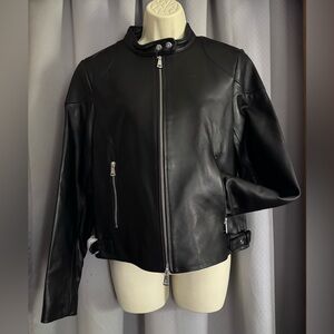 NWT Ralph Lauren Black Label Ladies Lambskin Leather Jacket M Medium